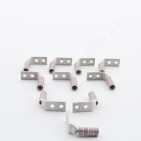 10 Hubbell Bonding Compression Lugs 90 Deg 1/0 AWG 1/4" Hole 5/8" Space Pink HGBL10D90