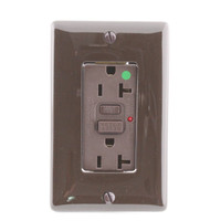 Hubbell Brown Hospital Grade GFCI Receptacle Duplex Outlet 20A GFR8300HLA