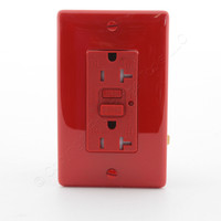 Hubbell Red Commercial Tamper Resistant GFCI Receptacle Outlet 20A GFTR20R