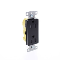Hubbell Black Tamper Resistant Decorator Receptacle Outlet 5-15R 15A RRD15EBKTR