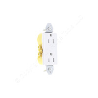 Hubbell White Tamper Resistant Decorator Receptacle Outlet 15A RRD15KWTR NO EARS