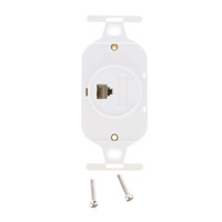 Leviton Discolored White Modular Phone Wall Plate 105-Type 6-Wire Jack 41056-WDD
