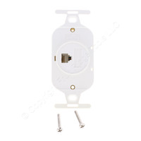 Leviton Discolored White Modular Phone Wall Plate 105-Type 6-Wire Jack 41056-WDD
