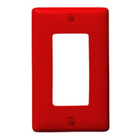 Hubbell Red Standard Size 1-Gang Decorator Unbreakable Nylon Wallplate GFCI GFI Cover NP26R