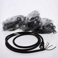 10 Hubbell MiniQuick Cable Female Plugs 3P4W QuickConnect 16AWG 12A 6' HCNS04106