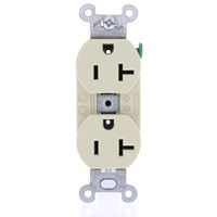 Hubbell Ivory Smooth Face Compact Duplex Receptacle Outlet 5-20R 20A Bulk 5352AI