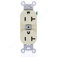Hubbell Ivory Smooth Face Compact Duplex Receptacle Outlet 5-20R 20A Bulk 5352AI