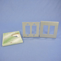 Cooper Aspire Silver Granite 2-Gang Decorator Screwless Wallplate Rocker Switch Cover GFCI GFI 9522SG