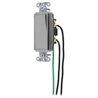 Hubbell Gray Decorator Rocker Switch 3-Way 8" Wire Leads 20A 120/277V DSL420GY