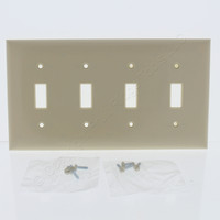 Pass & Seymour Ivory 4-Gang Toggle Switch Cover Plastic Wallplate SP4-I