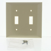 P&S Ivory Standard 2-Gang Dual Toggle Switch Thermoset Cover Wallplate SP2-I