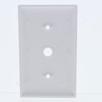 P&S White Telephone Cable Wallplate Strap Mount Plastic Cover 13/32" Hole SP12-W