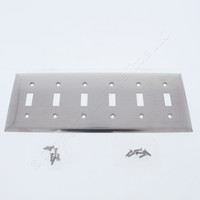 P&S NON-MAGNETIC Stainless Steel 6-Gang Toggle Switch Cover Wallplate SS6