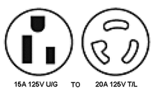 1447 CEP Pigtail Adapter MALE 15A U/G TO FEMALE 20A T/L