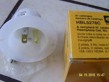 HBL5278C 15A 125V MALE EDISON INLET   { HUBBELL }