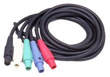 CAMLOCK PIGTAILS - 10FT 5 WIRE 4/0  400 AMP 120/208V W/ MALE HUBBELL SERIES 16 CAMLOCK DEVICES
