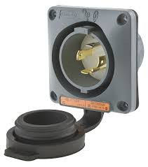 Hubbell HBL2715SWR 30A 250V Reverse Service Flanged Inlet
