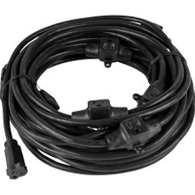 D19006340 Multi-Outlet 14/3 AC Distribution Extension Cord Black 52.5 Foot