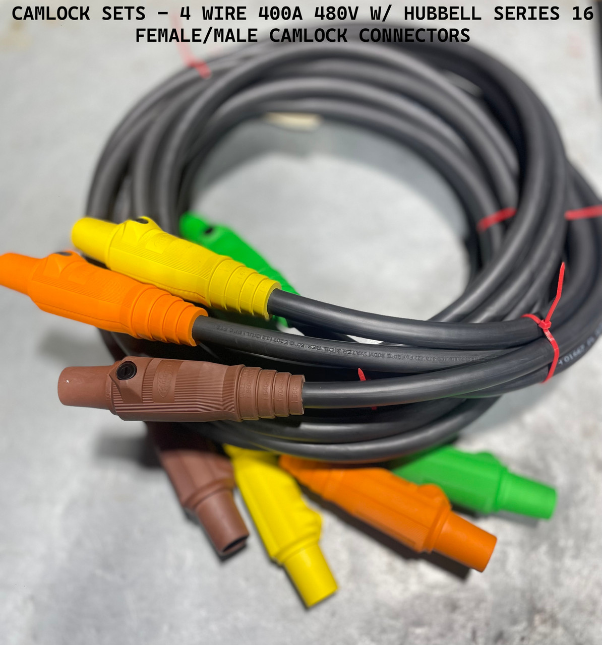 100 FT 4/0 - 400 AMP 600V TYPE SC CAM LOCK CORD SET OF {4