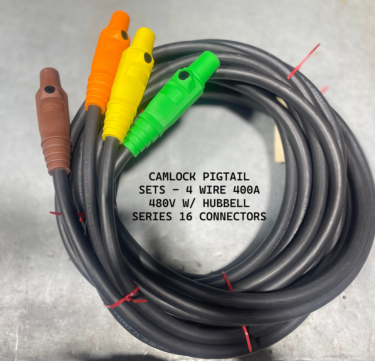 きゃんべる CAMLOCK PIGTAILS - 10FT OF 4/0 SC CABLE, 4 WIRE, 400 AMP 480 VOLT