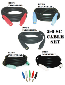CAMLOCK SET - 50FT 2/0 SC CABLE 5 WIRE 300 AMP 120/208V W/ HUBBELL SERIES 16 CAMLOCK WIRING DEVICES