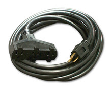 Milspec D15623010 Pro-Power Tri-Tap Power Cord 12/3 - Black - 10 Foot