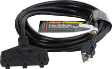 Milspec D15623025 Pro-Power Tri-Tap Power Cord 12/3 - Black - 25 Foot