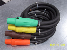 PIGTAILS - 5FT 2/0 SC CABLE 4 WIRE 300 AMP 480v W/ FEMALE HUBBELL SERIES 16 CAMLOCK DEVICES