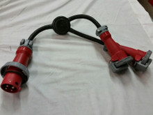 430-420-7W-Y-MSHA 30A 480V 3 PHASE TO 20A 480V 3 PHASE PIN & SLEEVE "Y" ADAPTER