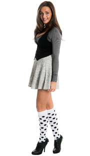 cute dress with black white spotted knee highs
