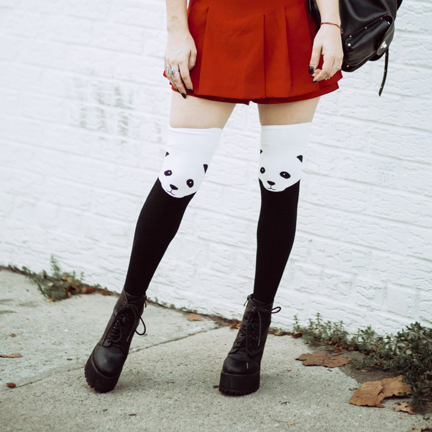 panda socks with platforms