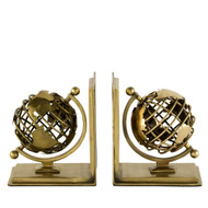 Eichholtz Globe Bookend -Antique Brass - Set Of 2