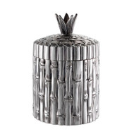 Eichholtz Bamboo Box - Round Antique Silver Plated