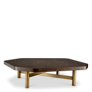 Eichholtz Oracle Coffee Table - Maple Veneer High Gloss Brushed Brass