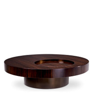 Eichholtz Otus Coffee Table - Round Eucalyptus Veneer Bronze
