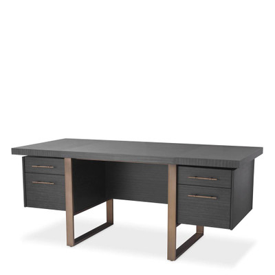 Eichholtz Canova Desk - Charcoal Grey Oak Veneer