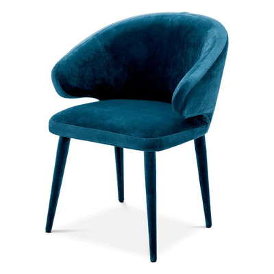 Eichholtz Cardinale Dining Chair - Roche Teal Blue Velvet