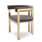 Eichholtz Clubhouse Dining Chair - Brushed Brass Savona Grey