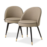 Eichholtz Cooper Dining Chair - Faux Leather Beige - Set Of 2