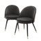 Eichholtz Cooper Dining Chair - Roche Dark Grey Velvet - Set Of 2