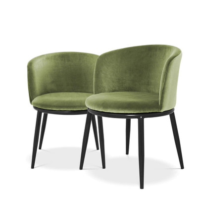 Eichholtz Filmore Dining Chair - Cameron Light Green - Set Of 2