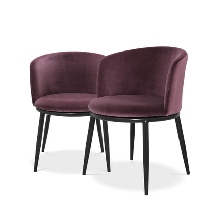 Eichholtz Filmore Dining Chair - Cameron Purple - Set Of 2