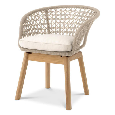 Eichholtz Trinity Outdoor Dining Chair - Cream Weave Flores Off-White