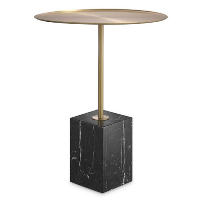 Eichholtz Cole Side Table - Brushed Brass Black Marble
