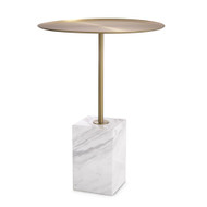 Eichholtz Cole Side Table - Brushed Brass White Marble