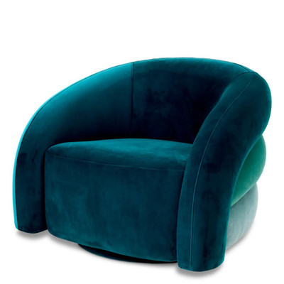 Eichholtz Novelle Swivel Chair - Savona Sea Green Velvet