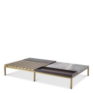 Eichholtz Forma Coffee Table - Brushed Brass Grey Marble