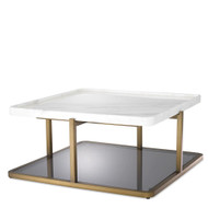 Eichholtz Grant Coffee Table - Br Brass White Marble