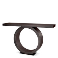 Eichholtz Odis Console Table - Mocha Oak Veneer Bronze