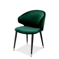 Eichholtz Volante Dining Chair - W/Arm Roche Dark Green Velvet